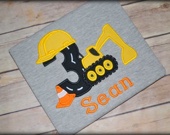 Construction birthday shirt - excavator birthday shirt - construction party - construction birthday - digger birthday shirt - boy birthday