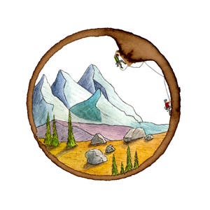 Climb On- Climbing Art, Mountain Art, Watercolor Art, Wall Art, Art Print, Climbing Print, Watercolor Print, Mountain Print, Gift for him
