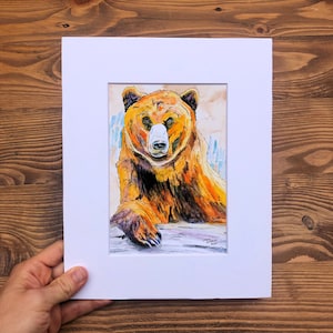 Bear Print, bear painting, bear artwork, bear watercolor painting