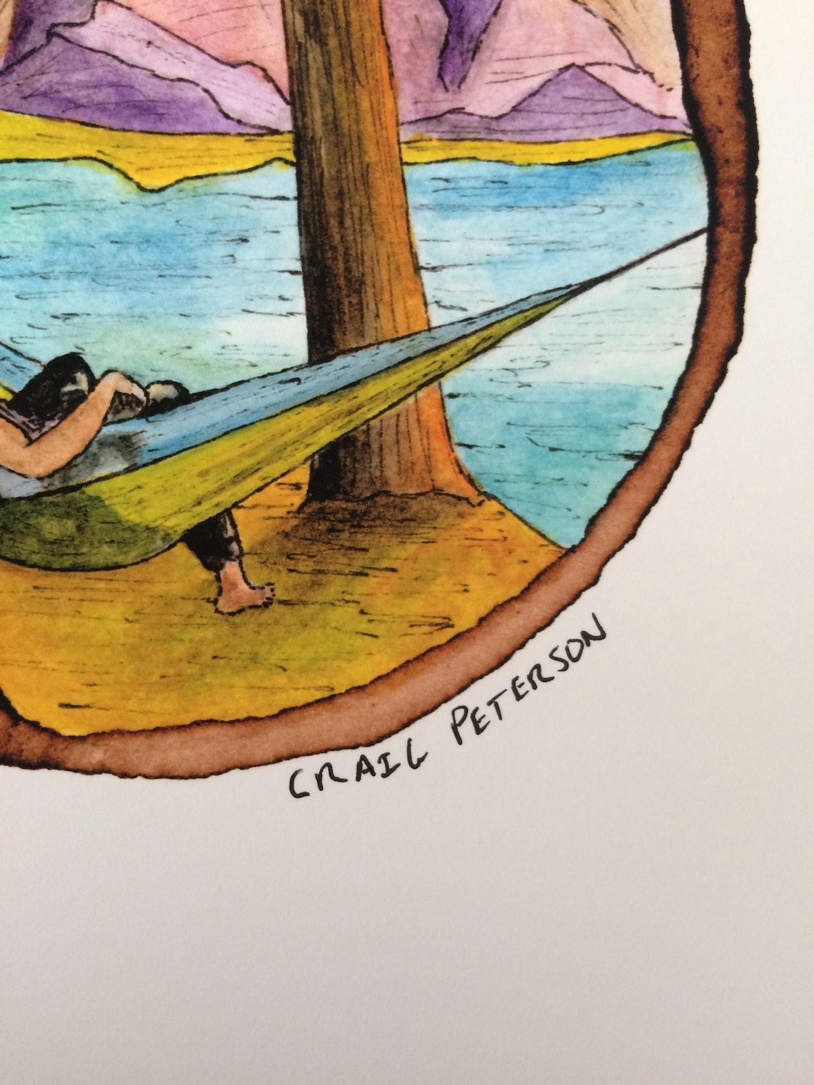 Hanging Out Coffee Ring Art Watercolor Print Art Print Etsy