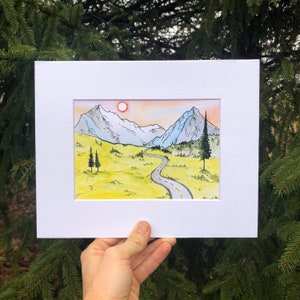 Arte di montagna, stampa ad acquerello, pittura ad acquerello, pittura di montagna, regalo per l&#39;aria aperta
