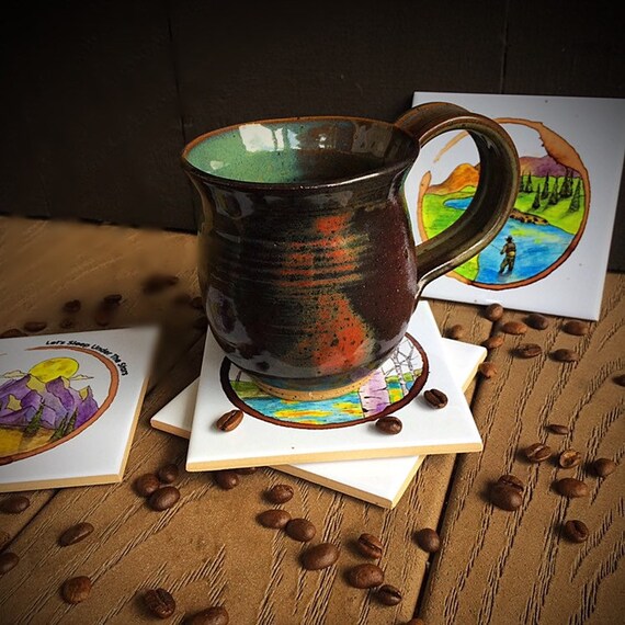 Tile Coaster Among The Pines Cabin In The Woods Tile Etsy