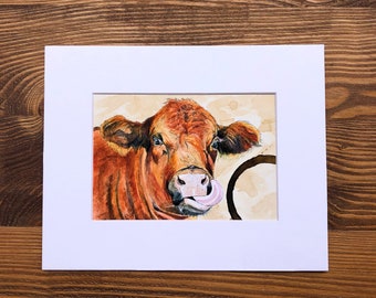 cow print, Cow wall art, Cow art gift, cow painting, watercolor painting, cow art, coffee art, coffee painting, cow artwork