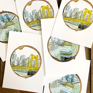Pittsburgh Prints, Pittsburgh Art, Clemente Bridge, Duquesne Incline, Pittsburgh Painting, watercolor paintings, watercolor print