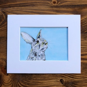 Impression de lapin, impression de lapin, art mural, art de lapin, art de lapin, peinture de lapin, peinture de lapin, art mural, décoration d&#39;intérieur, peinture à l&#39;aquarelle, 5 x 7