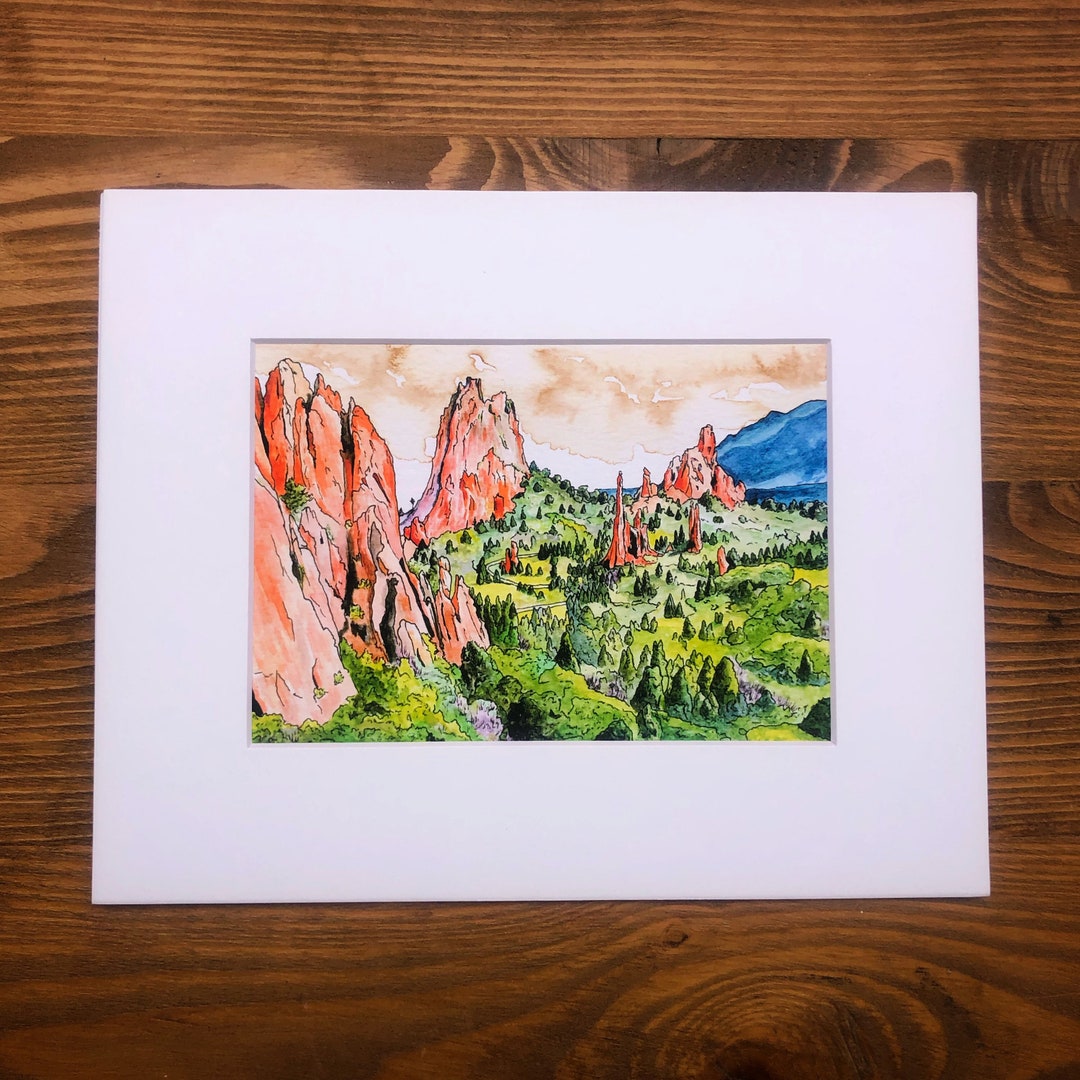 Garden of the Gods Print, Garden of the Gods Watercolor Painting ...