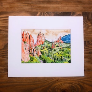 Garden of the Gods Print, Garden of the Gods watercolor painting, watercolor print, Colorado prints