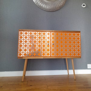 Retro Atomic Orange Record Cabinet 70s Sideboard Top Seller 60cm 80cm 100cm