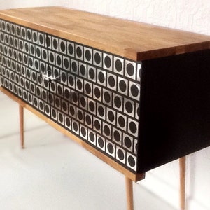 Retro Atomic Black Record Cabinet 70s Sideboard 110-140cm image 1