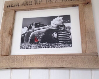 Drop Dead Ford Photo Art with Rustic Recycled Wood Frame