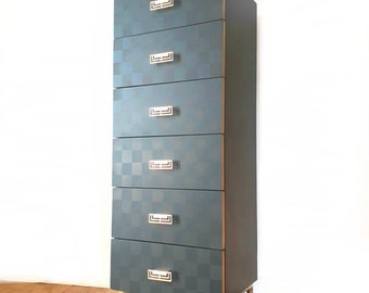 Cheska Tall Boy CD Cabinet Black & Gold Storage Unit