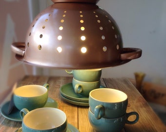 Metal Colander Lampshade Upcycled Industrial Vintage Copper or Coloured