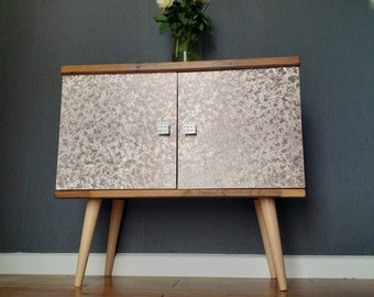 Rose Gold Record Cabinet Retro Mid Century Sideboard