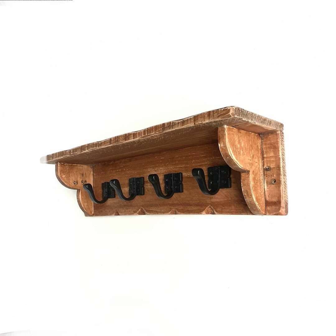 Rustic Tudor Coat Rack and Shelf Reclaimed Wood With Coat Hooks - Etsy
