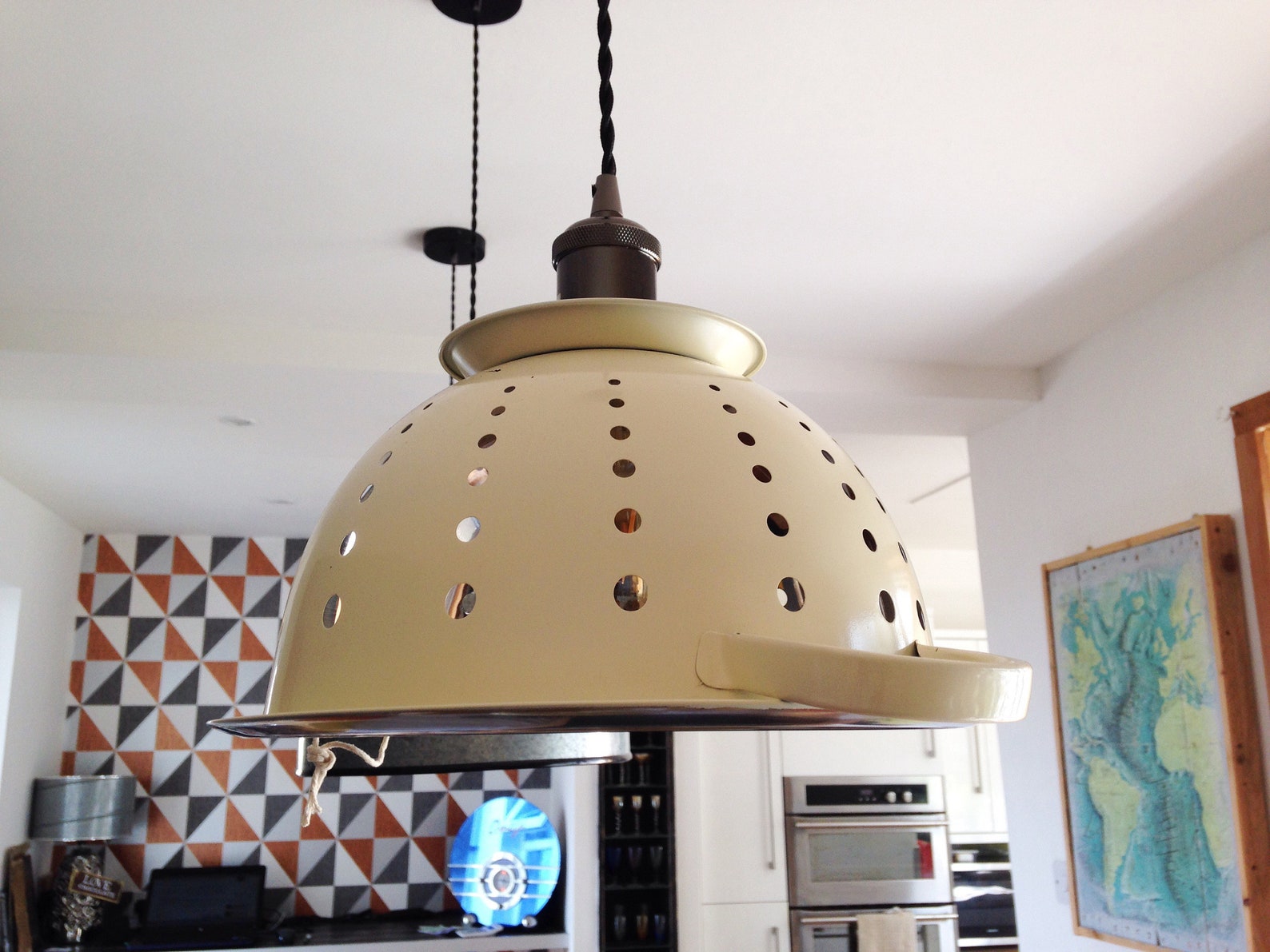 Metal Colander Lampshade Upcycled Industrial Vintage Copper or Etsy UK