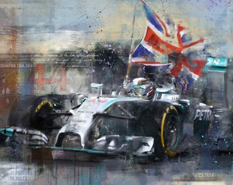 Taking the Title: limited edition print of Lewis Hamilton