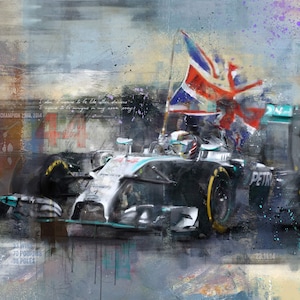 Taking the Title: limited edition print of Lewis Hamilton image 1