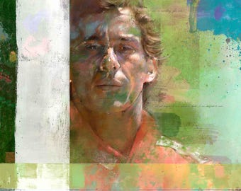 Ayrton Senna Limited Edition Of 100 - Signed Giclée Print by Joff Carter, Unframed