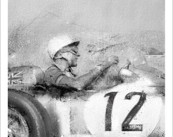 Moss at Aintree in the Silver Arrows: Limited edition print.