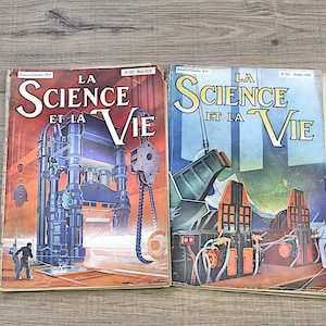 Science et Vie, set di 2 riviste scientifiche popolari francesi del 1936, anni '30, nuove tecnologie, Francia, progetti su carta, opere d'arte.