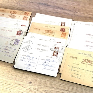 Lots de cartes de correspondance françaises de la Seconde Guerre mondiale des années 40, jeux de 18 lettres de famille, objets éphémères, collectionneurs, techniques mixtes, oeuvres d'art, projets papier.