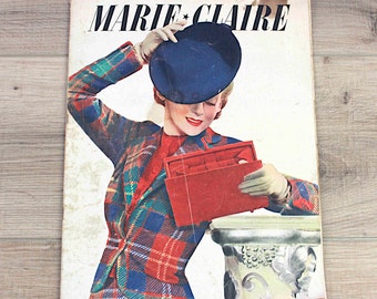 Marie-Claire, November 1938 issue, vintage French fashion magazine, fashion news