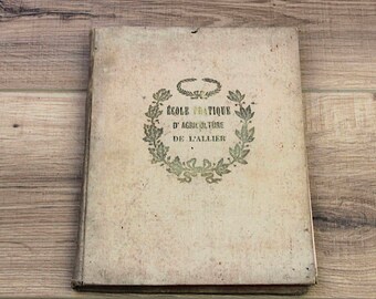 Cuaderno escolar francés antiguo de la década de 1890, libro de texto de agricultura, documento manuscrito único, Francia, caligrafía.