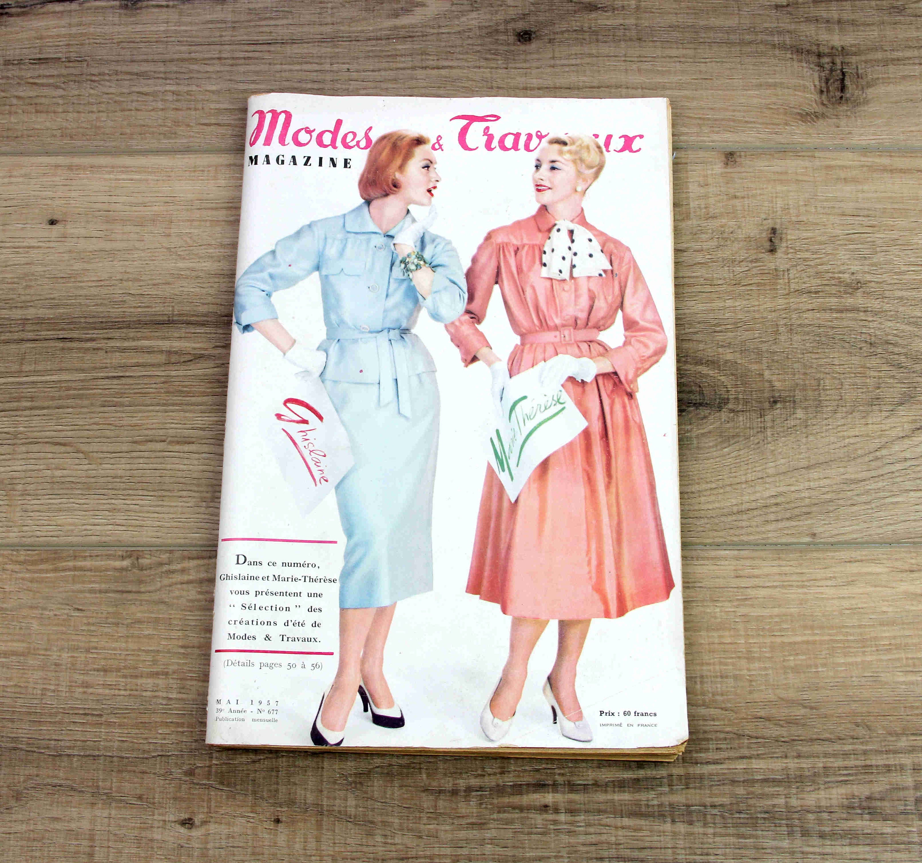 Magazine Modes & Travaux - Numéro 752 - Août 1963 - Avec 2 Patrons