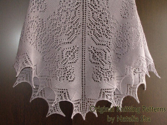 PDF Knitting Patterns Lace Shawl ''Irina'' | Etsy