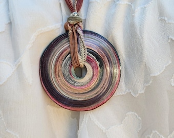 Paper Bead Pendant, Unique Handmade Paper Bead, Boho Style, Unique Design