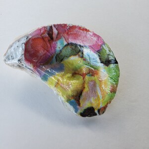 Oyster Shell Ring Dish: Colorful Abstract Coastal Decor