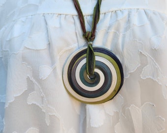 Necklace Paper Bead, Necklace Unique Pendant, Paper Bead Boho Style, Unique Design, Jewelry Gift for Her