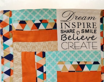 Quilted Mug Rug – Dream Create Inspire - Colorful Patchwork Snack Mat