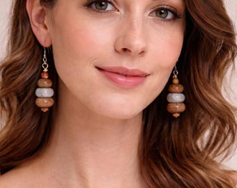 Picture Jasper Earrings | Earth Tone Dangles
