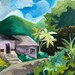 Cindy Doty reviewed Hills, Trees, Contemporary, Original Landscape acrylic painting, Blue, Green Paintings by Nicky Spaulding. Title: Just Beyond the Corner