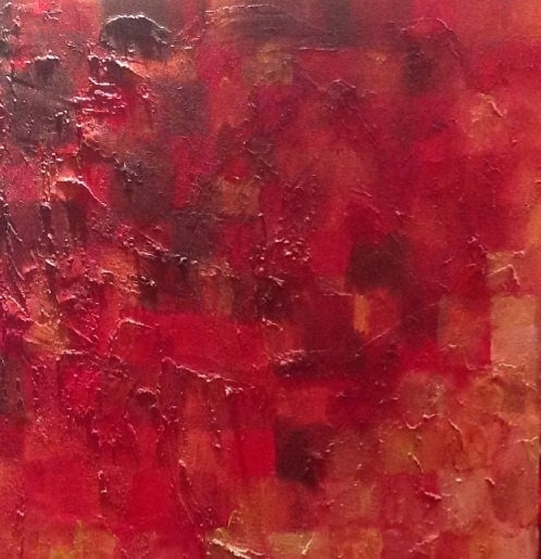 Contemporary, Red Art, Red and Yellow Abstract, Red Painting, Giclee on ...