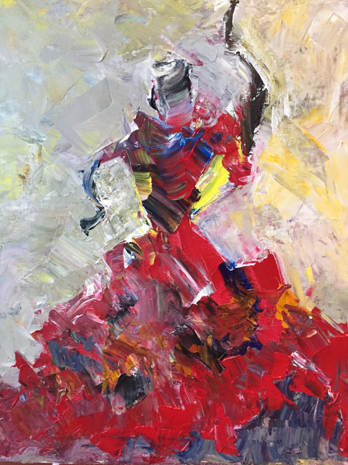 Wall Art Original Palette Knife Abstract Expressionism Figure Etsy