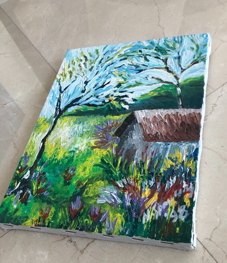 Title: Van Gogh's Cottage, Landscape, acrylic on canvas image 3