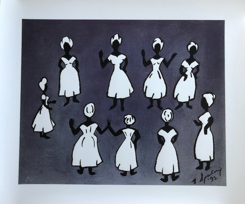 Wall Art Dancers Primitive figurative Home Decor abstract image 7