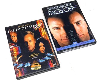 Face/Off & The Fifth Element - DVD Lot of 2 - 90s Action Sci Fi - Cult Classics - Movie Night Set