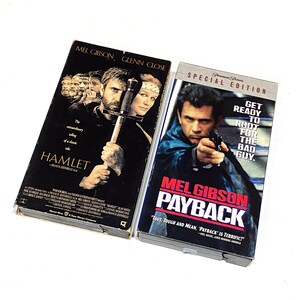 Hamlet & Payback VHS lot of 2 Mel Gibson - Rare Collectible, Nostalgic Retro Film - Cult Classic Movie - Pre-owned - Good Condition
