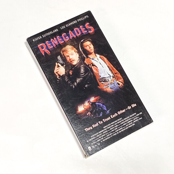 Renegades - Kiefer Sutherland - Lou Diamond Phillips - Classic Adventure VHS - Vintage 80s Film - Cult Classic Movie - Pre-owned - Very Good