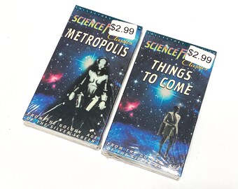 Metropolis & Things To Come - New Sealed VHS Movie lot of 2 - VCR Tape - Video Cassette Tape - Cult Classic Film - Science Fiction VHS