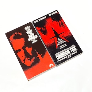 The Hunt for Red October & Crimson Tide - VHS Movie - VCR Tape - Cult Classic Film - Video Cassette Tape - Pre-owned - Very Good Condition