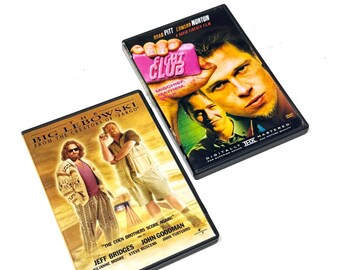 DVD The Big Lebowski & Fight Club - DVD Lot of 2 - Cult Classic Movies - Comedy Drama - Movie Night Set