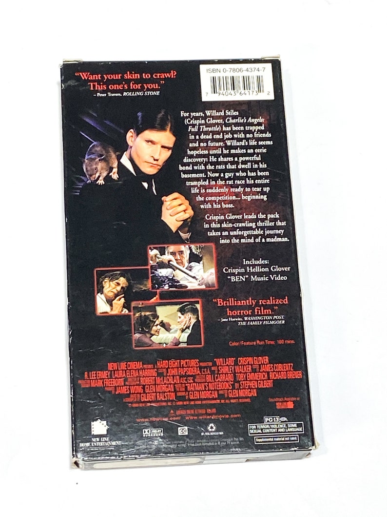 Willard Crispin Glover VHS Movie VCR Tape Video Cassette Tape Cult Classic Film Pre-owned Very Good Condition image 3