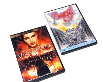 Brazil & V for Vendetta - DVD Lot of 2 - Dystopian Sci Fi - Cult Classics - Movie Night Set
