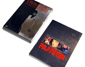 Scarface & Pulp Fiction - DVD Lot of 2 - Crime Classics - Gangster Movie - Cult Favorites - Movie Night Set