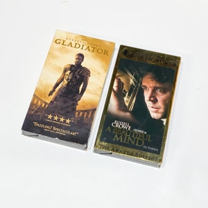 Gladiator & A Brilliant Mind - VHS Classic Movie - Pre-owned Video Cassette Tape - Very Good Condition