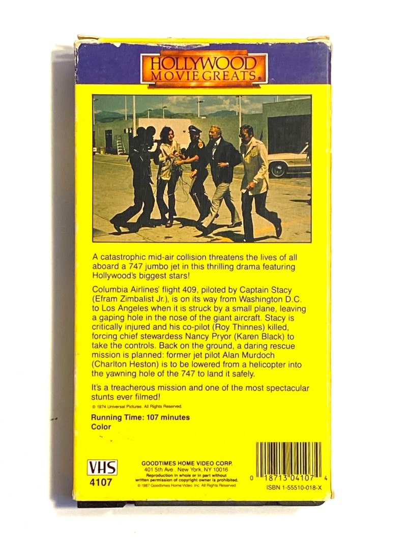 Airport and Airport 1975 Disaster Movies VHS Tapes Film Video Etsy